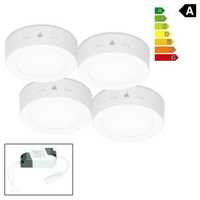 4-pack LED Panel Wall Lamp pinta Lampun jäähtyä valkoinen 6W pyöreä kattovalaisin pinta, ECD-Germany