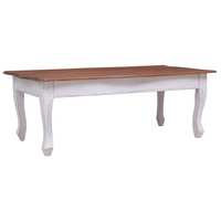 vidaXL Sohvapöytä valkoinen 120x60x45 cm täysi mahonki