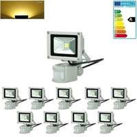 ECD Germany 9x 10W LED-valaisimet | liikkeen | 600 lumenia | 2800K Lämmin valkoinen | IP65 | Valonheitin ulkopuoli projektori..