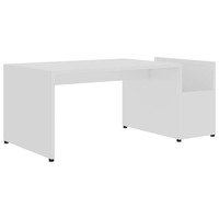 vidaXL Sohvapöytä korkeakiilto valkoinen 90x45x35 cm lastulevy