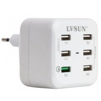 LVSUN LS-6USQ USB Quick Charger 6-port, 34.5W