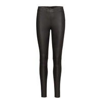 Slfsylvia Mw Stretch Leather Leggin Noos Leather Leggings/Housut Musta Selected Femme