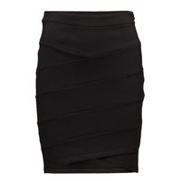 Jersey Skirt Cut Lines Polvipituinen Hame Musta Saint Tropez