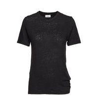 Ninja Linen T-shirts & Tops Short-sleeved Musta RODEBJER