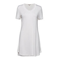 Silk Jersey - Nightgown W.Sleeve Yöpaita Valkoinen Lady Avenue