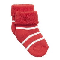Sock Full Terry Po.P Stripe Newborn Night & Underwear Socks Punainen Polarn O. Pyret