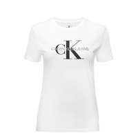 Core Monogram Logo Regular Fit Tee T-shirts & Tops Short-sleeved Valkoinen Calvin Klein Jeans