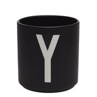 Black Porcelain Cups A-Z Home Meal Time Cups & Mugs Musta Design Letters