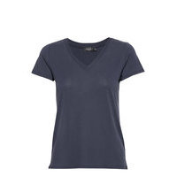 Sl Columbine V-Neck Ss T-shirts & Tops Short-sleeved Sininen Soaked In Luxury, Soaked in Luxury