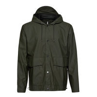 Short Hooded Coat Outerwear Rainwear Rain Coats Vihreä Rains