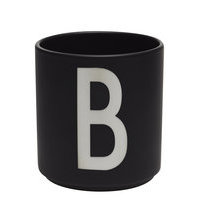 Black Porcelain Cups A-Z Home Meal Time Cups & Mugs Musta Design Letters