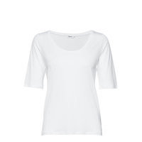 Tencel Scoop-Neck Tee T-shirts & Tops Short-sleeved Valkoinen Filippa K