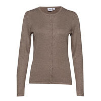 A8661, L/S Cardigan R-Neck Neuletakki Ruskea Saint Tropez