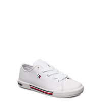 Low Cut Lace-Up Sneaker Matalavartiset Sneakerit Tennarit Valkoinen Tommy Hilfiger