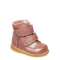 Boots - Flat - With Velcro Talvikengät Tarroilla Vaaleanpunainen ANGULUS