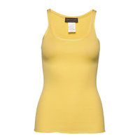 Silk Top Regular W/Elastic Band T-shirts & Tops Sleeveless Keltainen Rosemunde