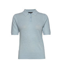 Linen-Blend Sweater Polo T-shirts & Tops Knitted T-shirts/tops Sininen Banana Republic