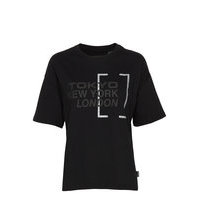 Brand Language City Box Fit Tee T-shirts & Tops Short-sleeved Musta Superdry