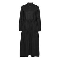 Jessie Midi Shirt Dress Polvipituinen Mekko Musta Soft Rebels