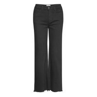 High-Rise Straight-Leg Cropped Jeans Suorat Farkut Musta DESIGNERS, REMIX