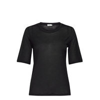Elena Tencel Tee T-shirts & Tops Short-sleeved Musta Filippa K