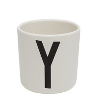 Melamine Cup Home Meal Time Cups & Mugs Valkoinen Design Letters