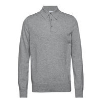 M. Knitted Polo Shirt Polos Long-sleeved Harmaa Filippa K