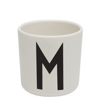 Melamine Cup Home Meal Time Cups & Mugs Valkoinen Design Letters