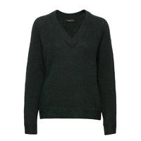 Slflulu Ls Knit V-Neck Neulepaita Vihreä Selected Femme