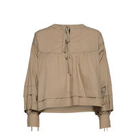 Michelle Blouse Pitkähihainen Pusero Paita Beige Gina Tricot