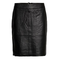 Cuberta Leather Skirt Polvipituinen Hame Musta Culture