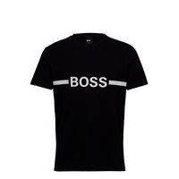 T-Shirt Rn Slim Fit T-shirts Short-sleeved Musta BOSS