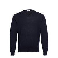 M. Merino V-Neck Sweater Neulepaita V-kaula-aukko Sininen Filippa K