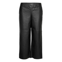 Vipen Rwrx Cropped Coated Pants - Leather Leggings/Housut Musta Vila