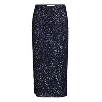 Siralie Long Sequin Skirt Polvipituinen Hame Sininen Andiata