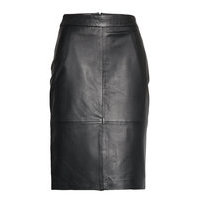 Slfmaily Hw Leather Skirt W Polvipituinen Hame Musta Selected Femme