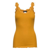 Organic Top W/ Lace T-shirts & Tops Sleeveless Keltainen Rosemunde