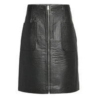 Slfsvea Hw Leather Skirt W Polvipituinen Hame Musta Selected Femme