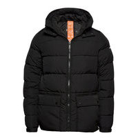 Primaloft® Down Mid-Lenght Hooded Jacket Vuorillinen Takki Topattu Takki Musta Scotch & Soda