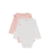 Baby Ruffle Long Sleeve Bodysuit Bodies Long-sleeved Vaaleanpunainen GAP