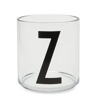 Kids Personal Drinking Glass A-Z Home Meal Time Cups & Mugs Valkoinen Design Letters