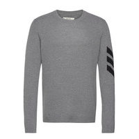 Kennedy C Arrow Sweater Cashmere Intarsia Neulepaita Pyöreä Kaula-aukko Harmaa Zadig & Voltaire