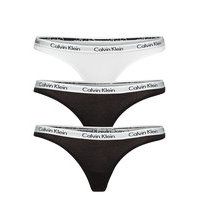 Thong 3pk Stringit Alusvaatteet Musta Calvin Klein