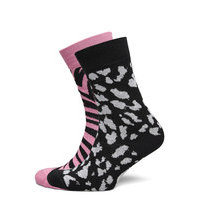 Socks Sigtuna 2-Pack Animal Pattern Pink And Lynx Black Underwear Socks Regular Socks Musta DEDICATED