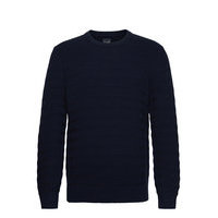 Textured Crewneck Sweater Neulepaita Pyöreä Kaula-aukko Sininen GAP