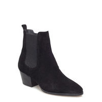 Booties - Block Heel - With Elas Shoes Boots Ankle Boots Ankle Boot - Heel Musta ANGULUS