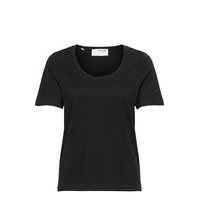 Slfstandard Ss U-Neck Tee T-shirts & Tops Short-sleeved Musta Selected Femme