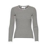 Slfanna Ls Crew Neck Tee Str S T-shirts & Tops Long-sleeved Musta Selected Femme