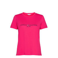 Th Ess Hilfiger C-Nk Reg Tee Ss T-shirts & Tops Short-sleeved Vaaleanpunainen Tommy Hilfiger