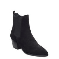 Booties - Block Heel - With Elas Shoes Boots Ankle Boots Ankle Boot - Heel Musta ANGULUS